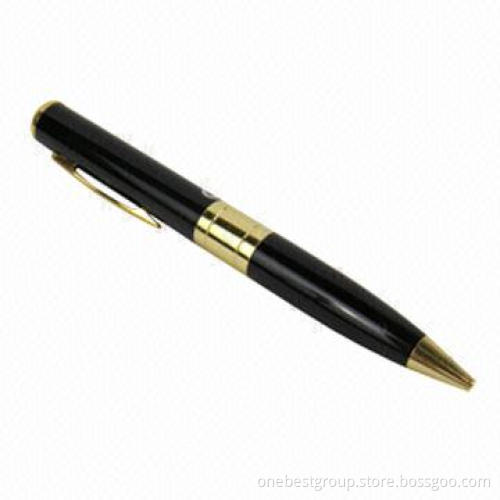 Gold Pen Camera and DVR Expandable with MicroSD Card Up to 16GB
